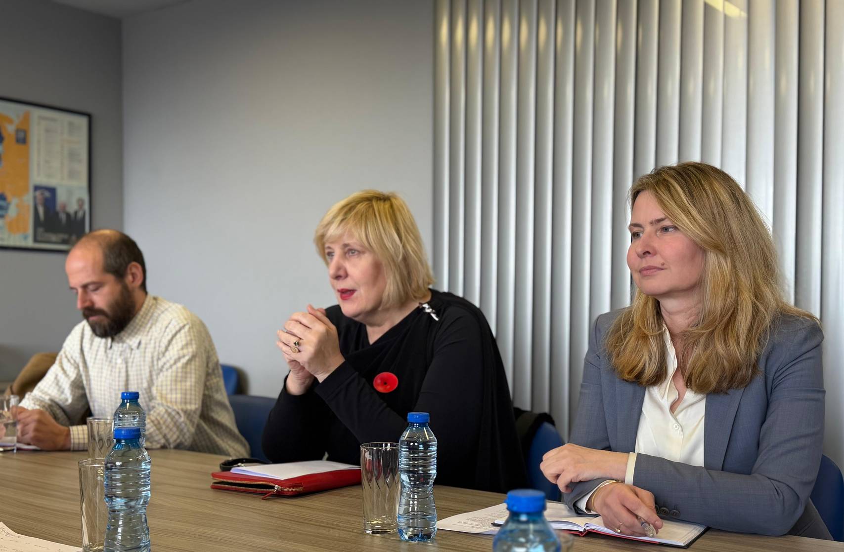  От страна на ОССЕ в срещата се включиха ръководителят на наблюдателната мисия Дуна Миятович и политическият анализатор Йелена Стефанович